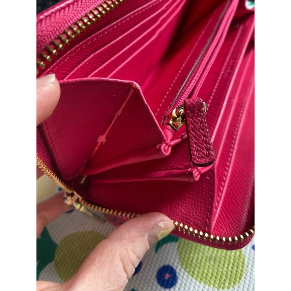 Coach Hot Pink and Brown Monogrammed Long Zip Wallet - Picture 10 of 15